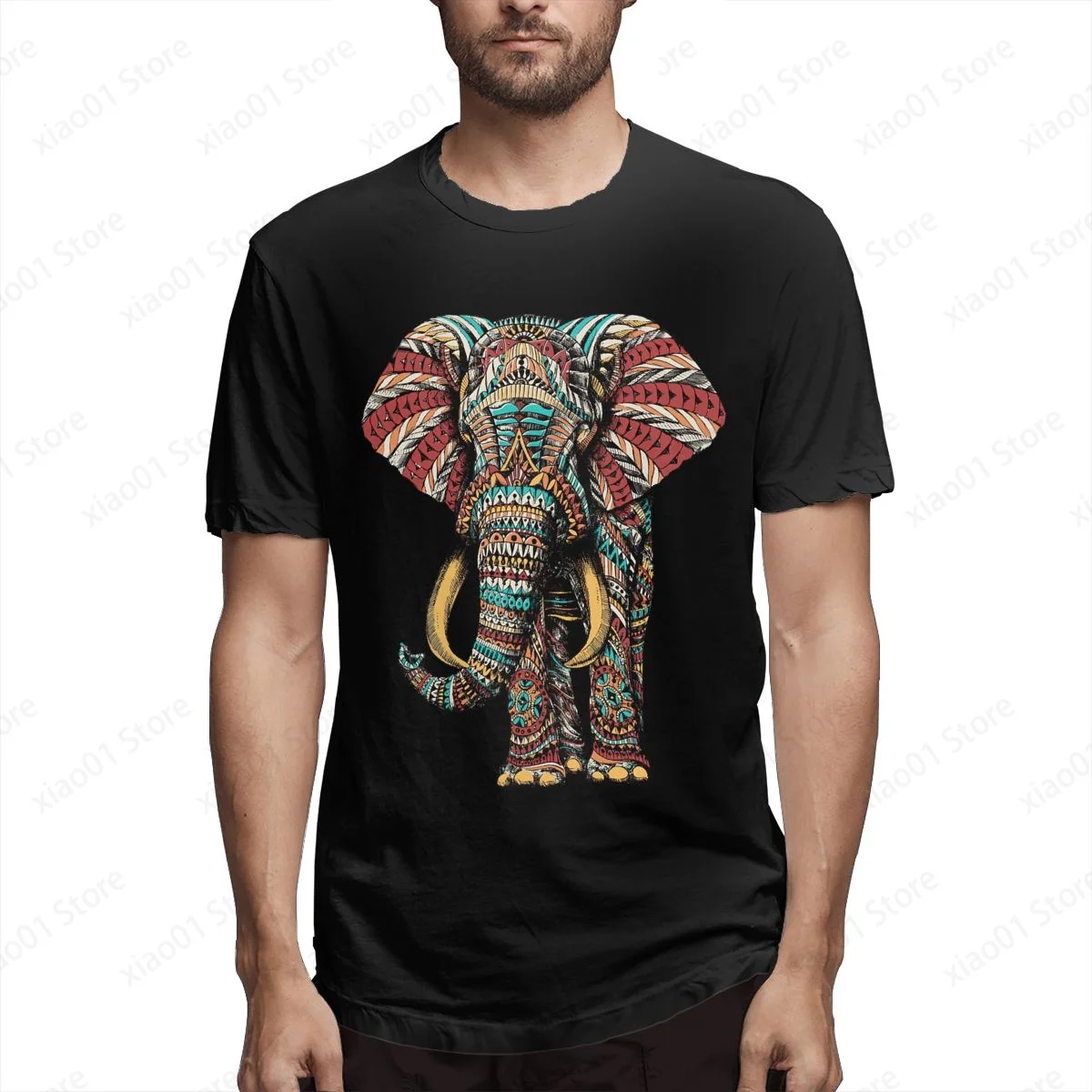 

Ornate Elephant (Color Version) T Shirt Men Women Graphics Harajuku T-Shirt Creativity Short Sleeve Tee Tops