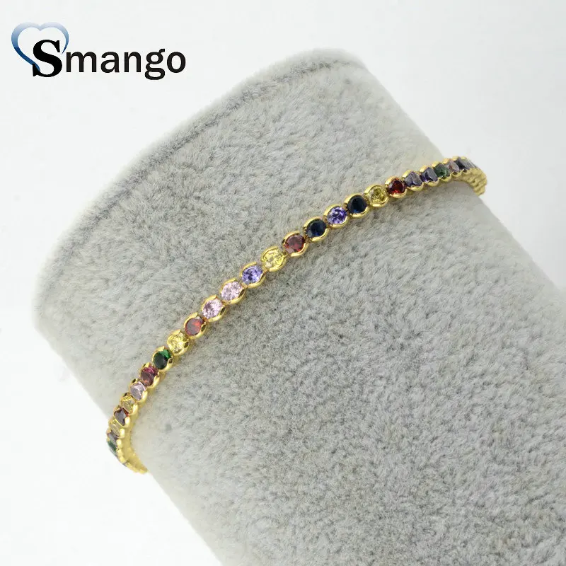 Оптовая Медь микро проложить красочные CZ Шарм браслет в 3 вида цветов Высокое