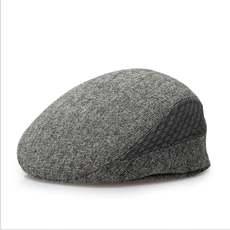 Весна Лето Мужской сетчатый берет льняная дышащая туристическая шляпа для