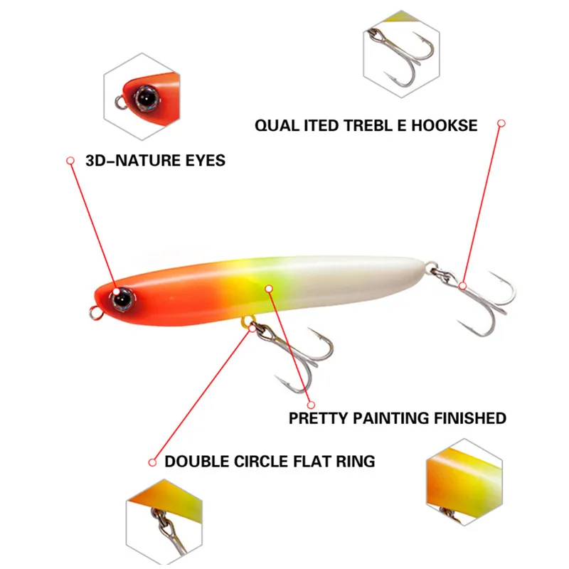 

Sinking Pencil Fishing Lure 67Mm/6.5Gtopwater Lure Crankbait Isca Bass Artificial Hard Bait Swimbait Tackle Lure Walk The Dog