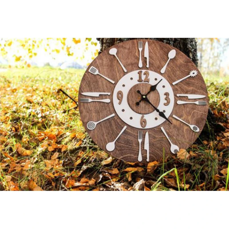 Столовые приборы настенные часы современный дизайн ложка Вилка кухня Винтаж