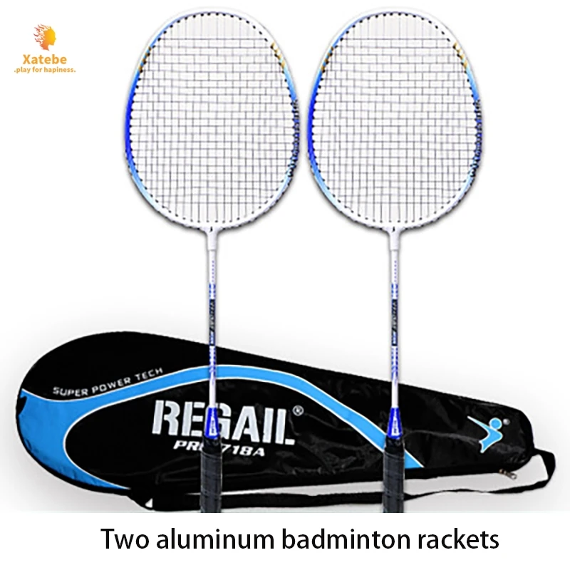 

718a Aluminum Alloy Badminton Racket Baking Paint for Metal Two-Color Racket Two-Piece Training Badminton Racket Set Outdoor New