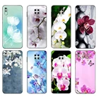 Черный чехол из ТПУ для Xiaomi Redmi 7A, 8, 8A, 9, 9A, 9C, чехол для Redmi Note 8T, 8 Pro, T, Note 9, 9S, 9 Pro, чехол с цветами орхидеи