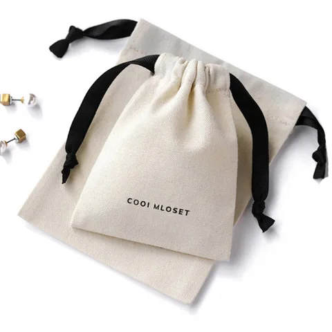 Подарочные сумочки из хлопка высококачественный муслиновый мешок для шитья, 5x7 см, 7x9 см, 11x14 см, 15x20 см (6x8 дюймов), индивидуальный логотип, макияж, Ювелирные мешочки