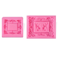 photo frame fondant mold picture frames flower silicone mold for cake decorating sugar gum paste chocolate cookies polymer clay