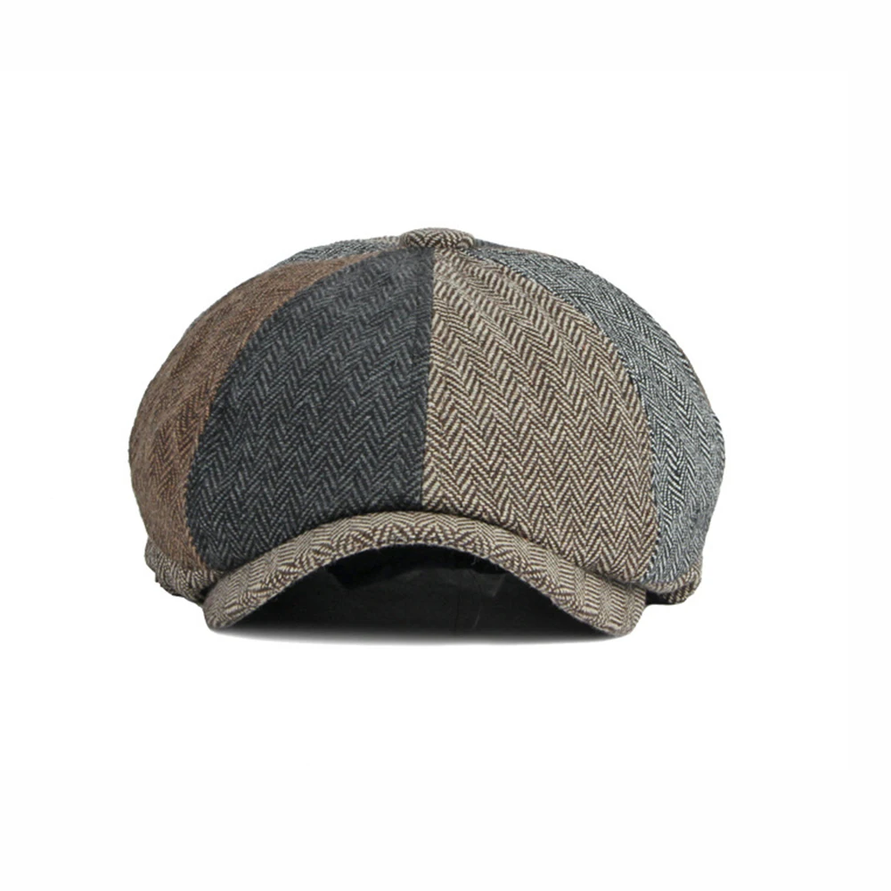 Мужской берет из шерсти 2021 Мужская кепка мужская Кепка Ретро восьмиугольный