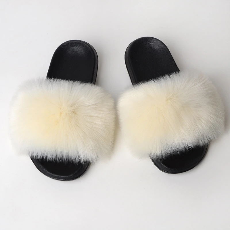 Женские летние шлепанцы с искусственным мехом домашняя обувь женские сандалии с искусственным мехом Женская мода г. Размер 36, 37, 38, 39, 40, 41, 42, 43, 44, 45