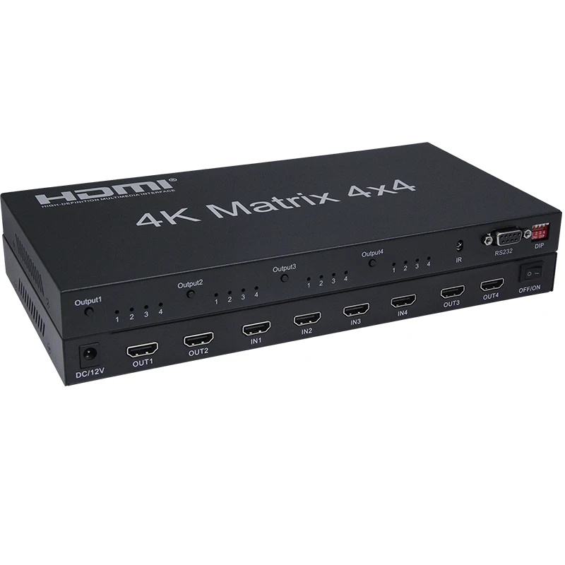 HDMI 2,0 матричный 4X4 HDMI матричный 4X4 HDMI сплиттер коммутатор 4 в 4 из матрицы с RS232 и EDID управлением HDCP 2,2 4K X 2 K/60 HZ HDR