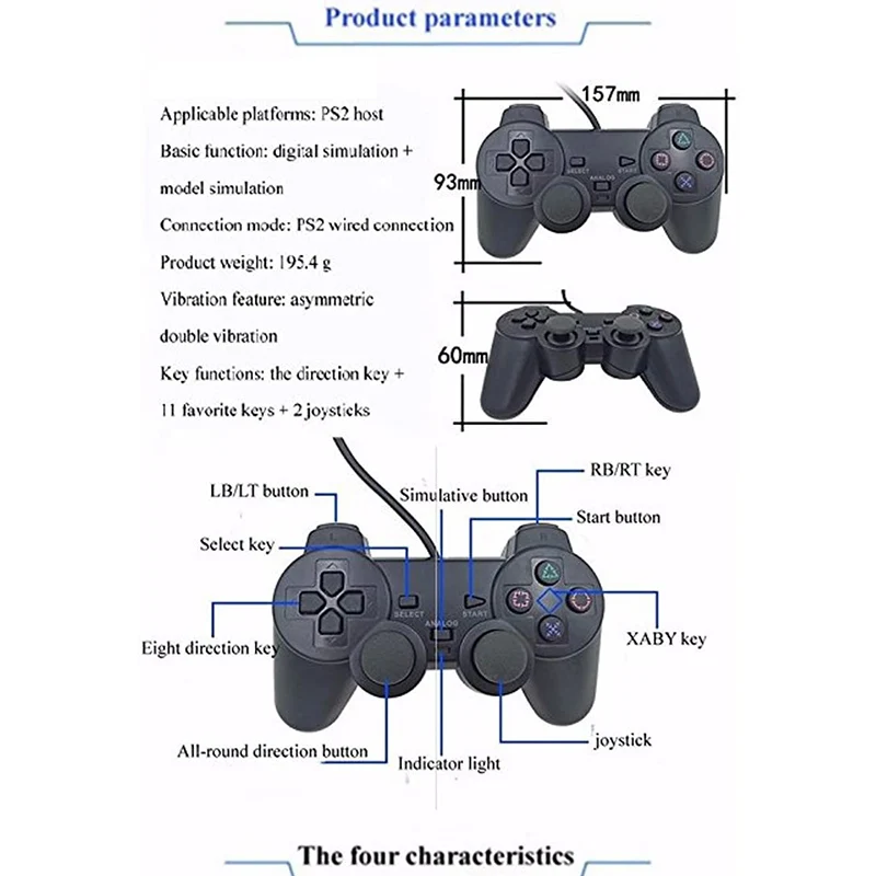 Устройство управления Dualshock для PS2 игровые консоли со встроенным двойным