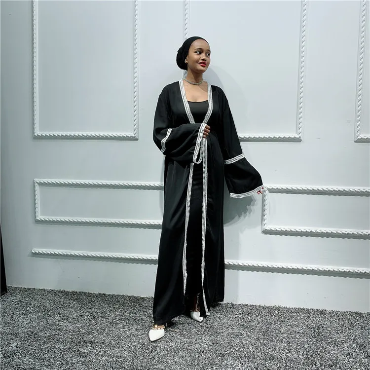 Женский Кафтан Дубай турецкая исламская одежда Турция Саудовская Аравия черный