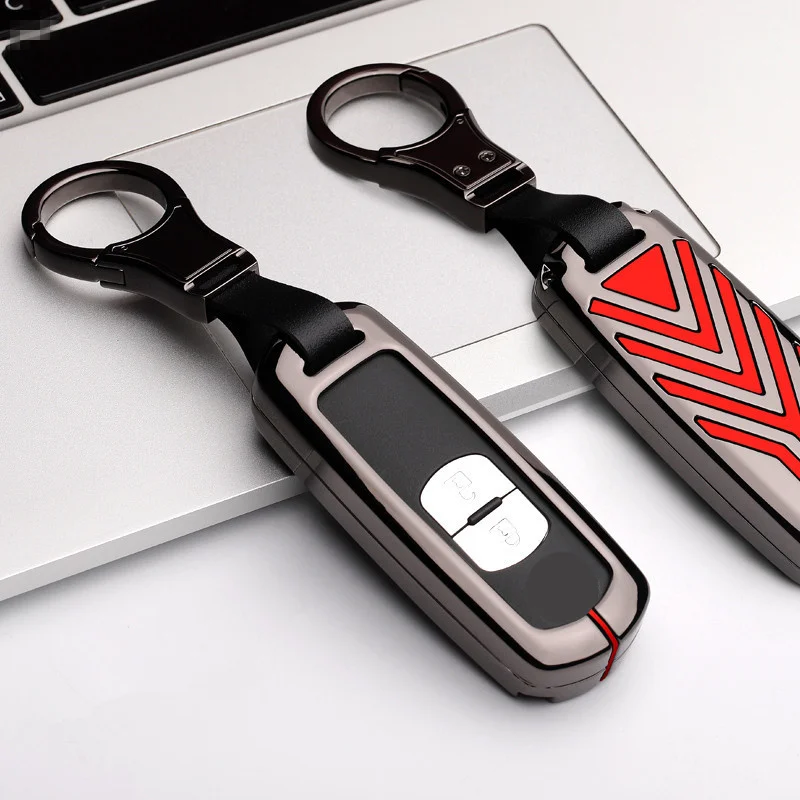 Чехол для ключей из цинкового сплава, чехол для ключей CarKey, набор для Mazda 2 3 6 Axela Atenza CX-5 CX5 CX-7 CX-9, кнопки Smart 2/3