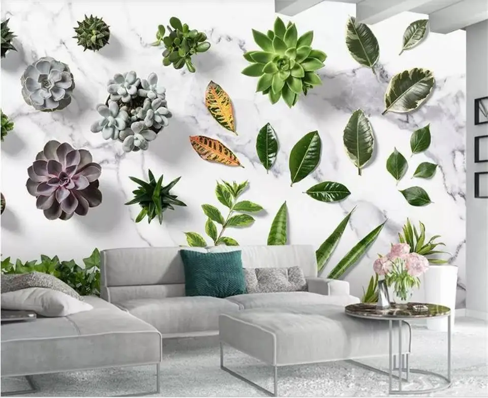 3D-обои на заказ фотообои для гостиной с изображением тропических растений и