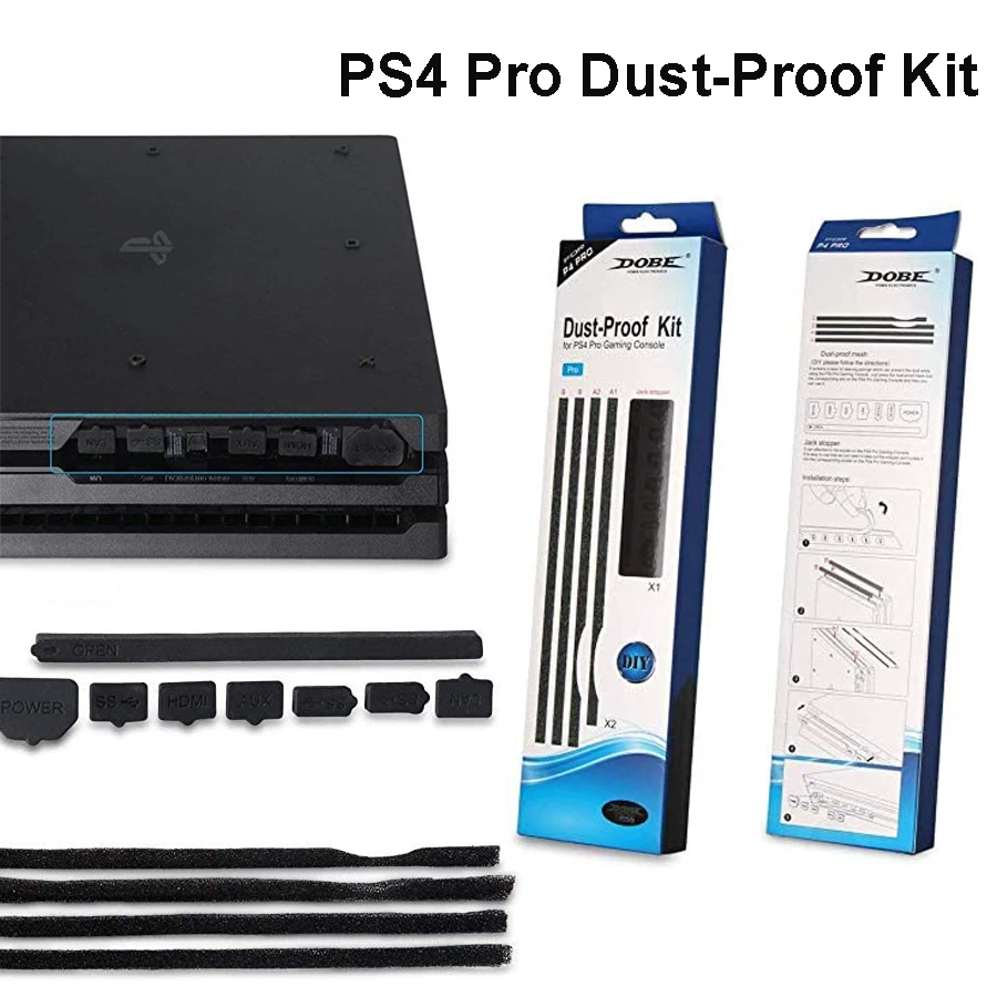 

PS4 Pro Dust-Proof Screen Prevention Cover Case Rubber Plug Mesh Jack Stopper Pack Kits For Playstation 4 Pro Console Accessory