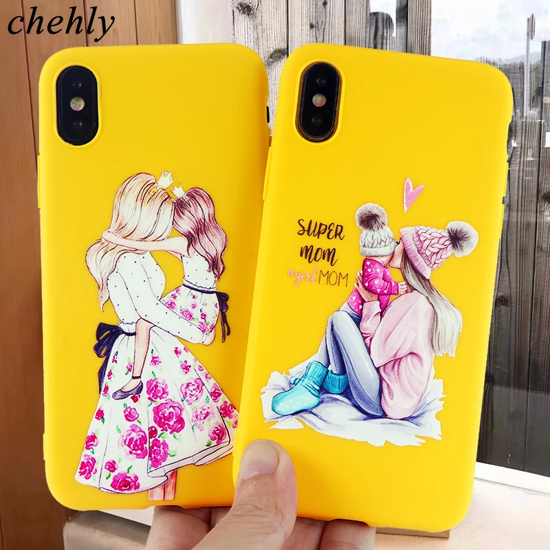 Чехол для родителей и детей IPhone 6s 7 8 11 12 Mini Plus Pro X XS Max XR SE чехлы мягкие силиконовые