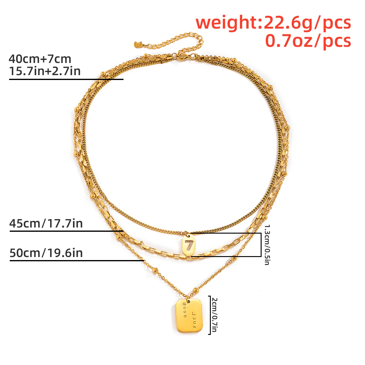 

Salircon Vintage Stainless Steel Chain Necklace Goth Aesthetic Multi Layer Letter Number Pendant Necklace for Women Jewelry Gift