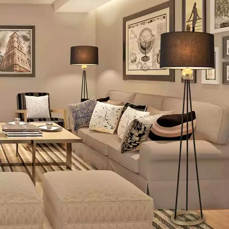 Американский Современный Железный тканевый черный минималистичный