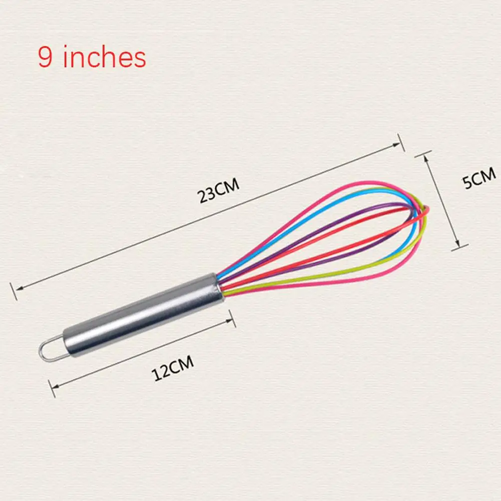 

Faeoot Colorful Non-Stick Foamer Mixer Egg Beaters Kitchen Whisk with Heat Resistant Cooking Tool Silicone -30