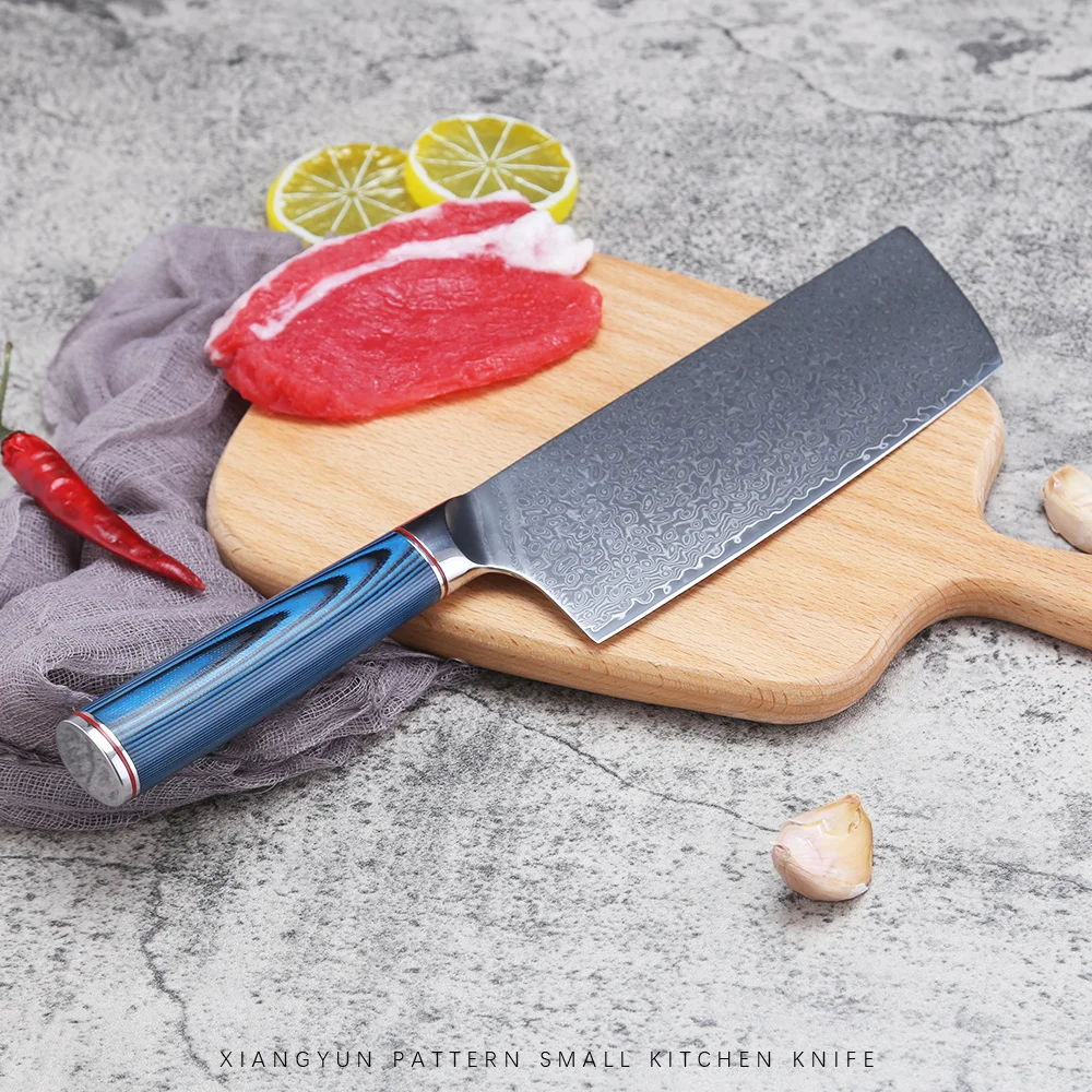 

XYJ VG10 Damascus Chef Knife 7-inch Japanese Kiritsuke Knives Meat Vegetable Cleaver Nakiri Knives Damascus Steel Kitchen Knife