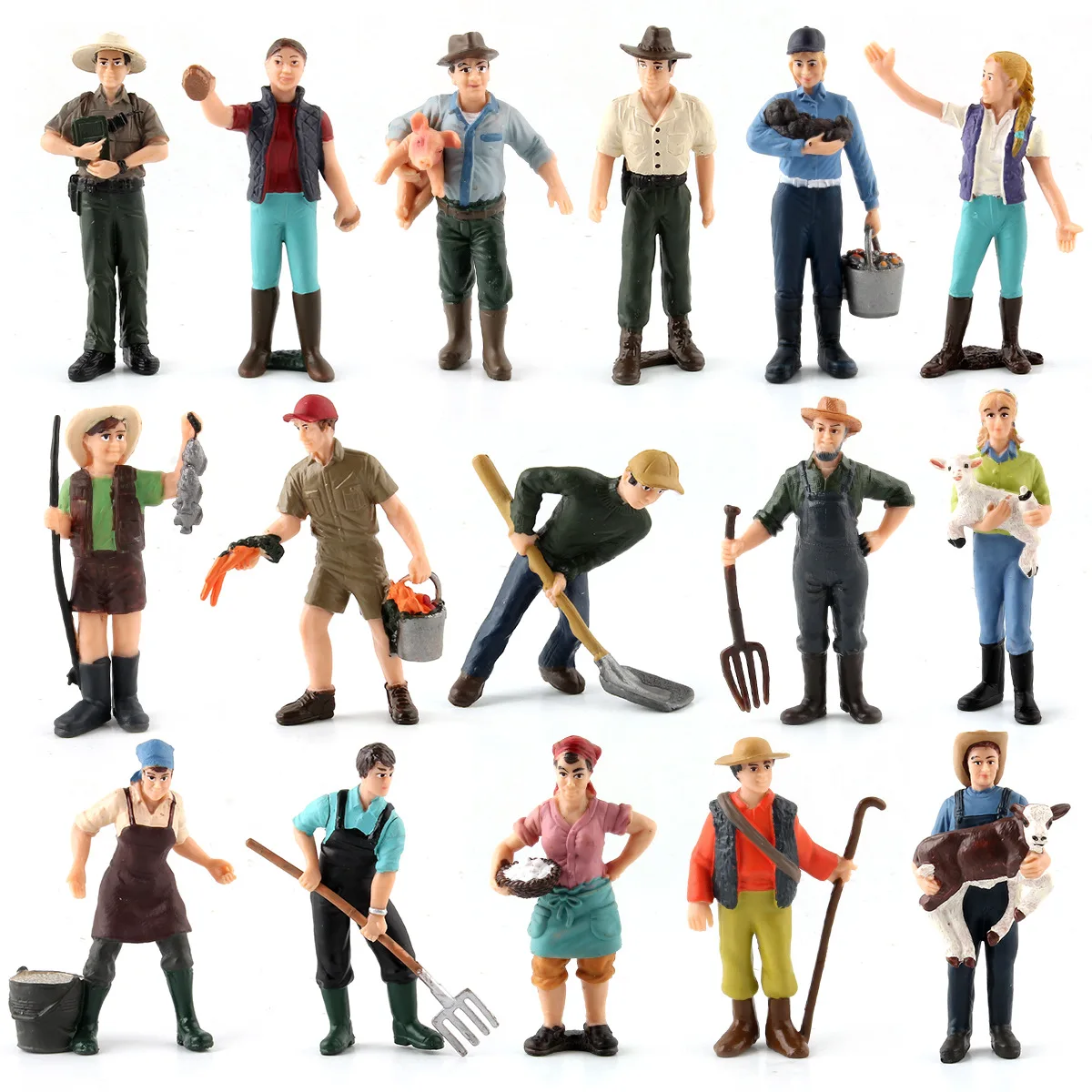 

Static simulation model of agricultural plants character ranchers breeder workers color plastic doll model