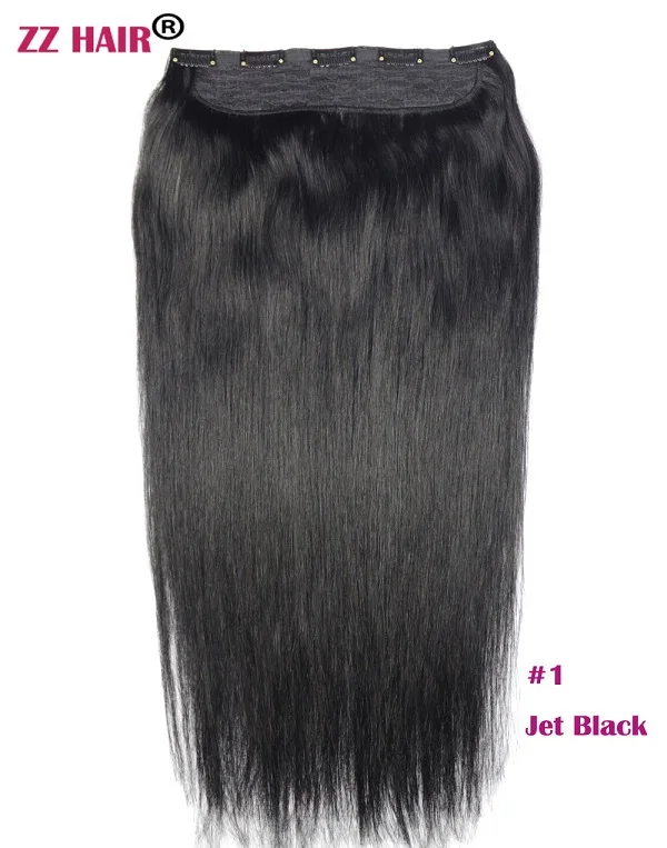 ZZHAIR 100 г-200 г 1"-28" Искусственные волосы одинаковой направленности волос один кусок набор 5 клип в человеческие волосы для наращивания Натуральные Прямые Волосы