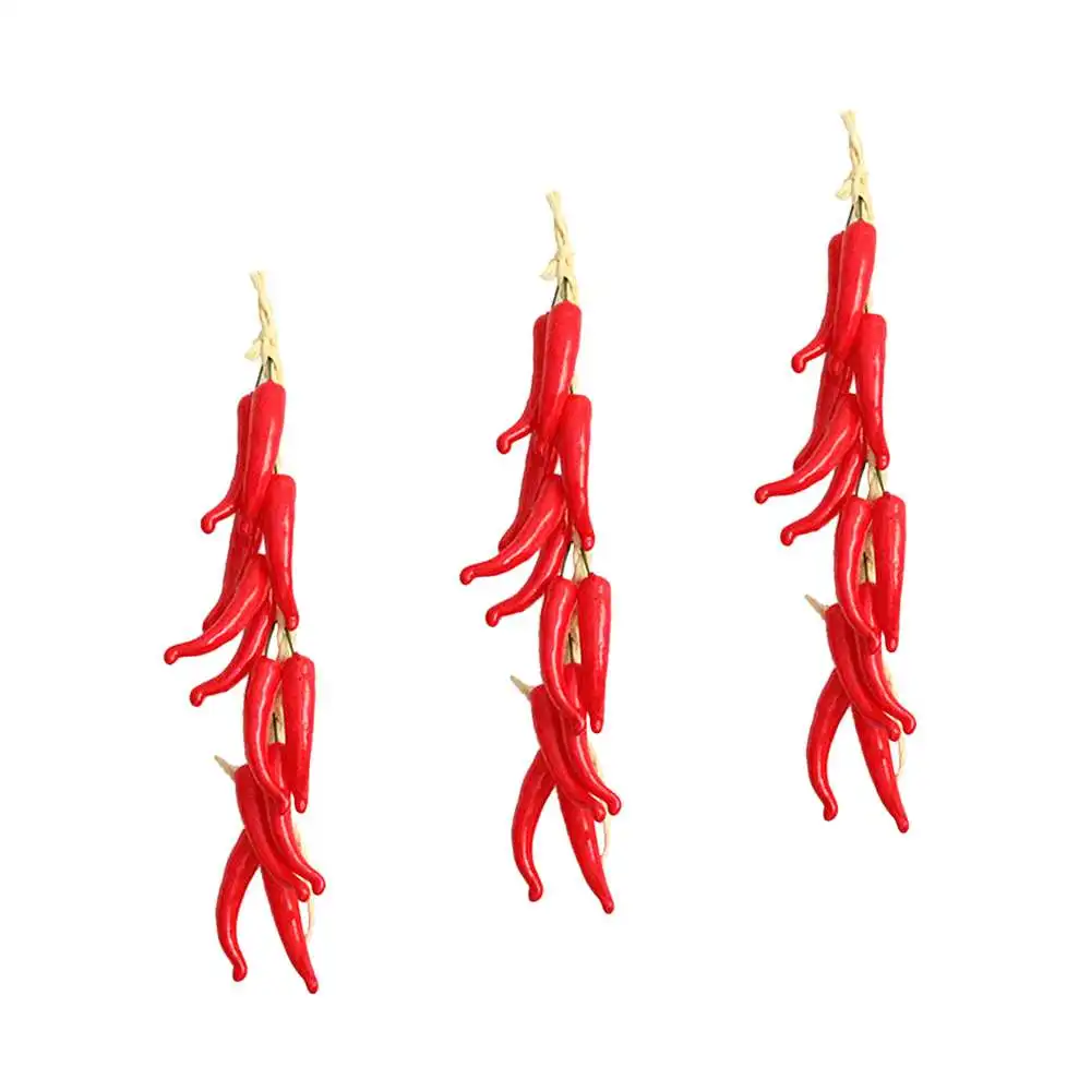 3 шт Искусственные фрукты моделирование перец строка поддельные овощей струна