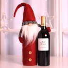 Рождественская винная бутылка декор для ванной комнаты красный Бутылочная крышка одежда бокал для шампанского, сумка для хранения дома Обеденный стол вечерние стол и новогодними украшениями