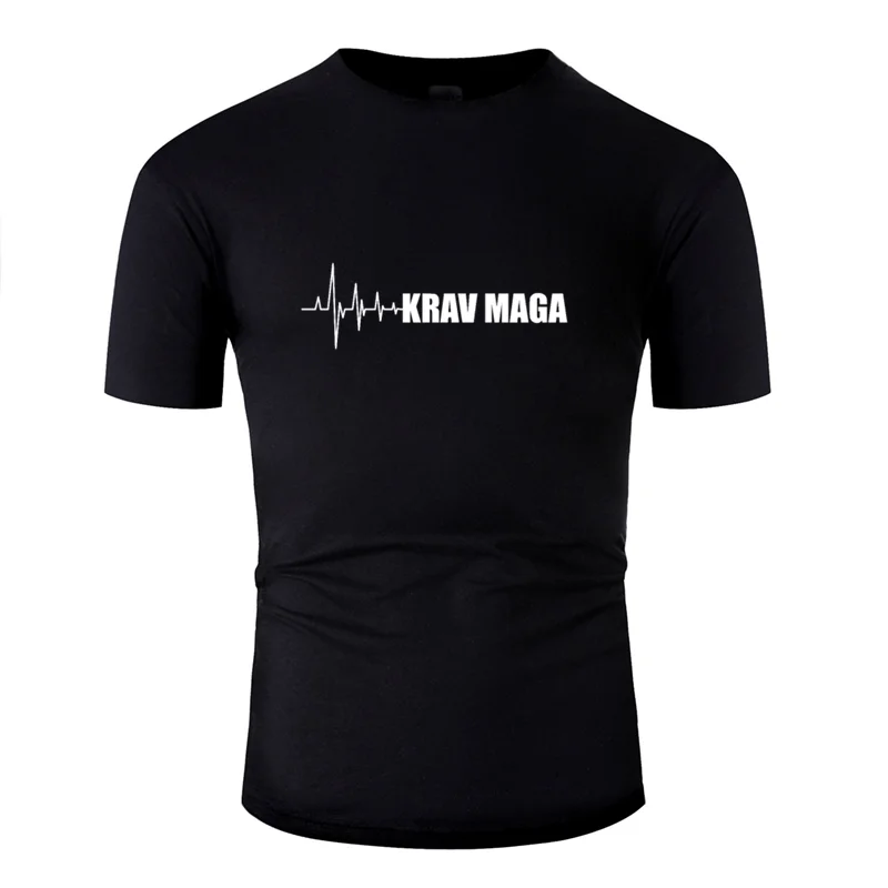 

New Fashion krav maga heartbeat design krav maga tshirt for men Clothes men's t shirt Comic Fitness HipHop Top