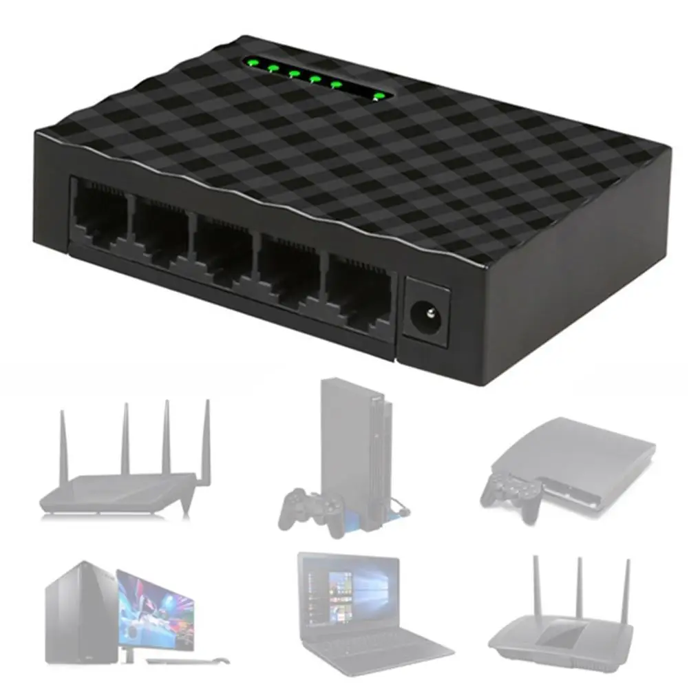 Сетевой коммутатор RJ45Lan Hub гигабитные сетевые вычисления Ethernet Интернет 5 портов