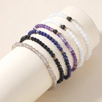 oaiite delicate faceted labradorite lapis lazuli amethyst stone lava mini gemstone bracelet stretch bangle yoga women jewelry