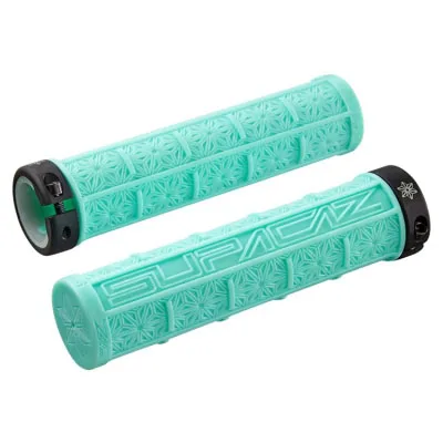 Bianchi Green Supacaz MTB велосипедный руль набор силиконовых ручек для внедорожника односторонний замок амортизация анти-скольжение удерживающие ручки 9 цветов - Цвет: Bianchi Green