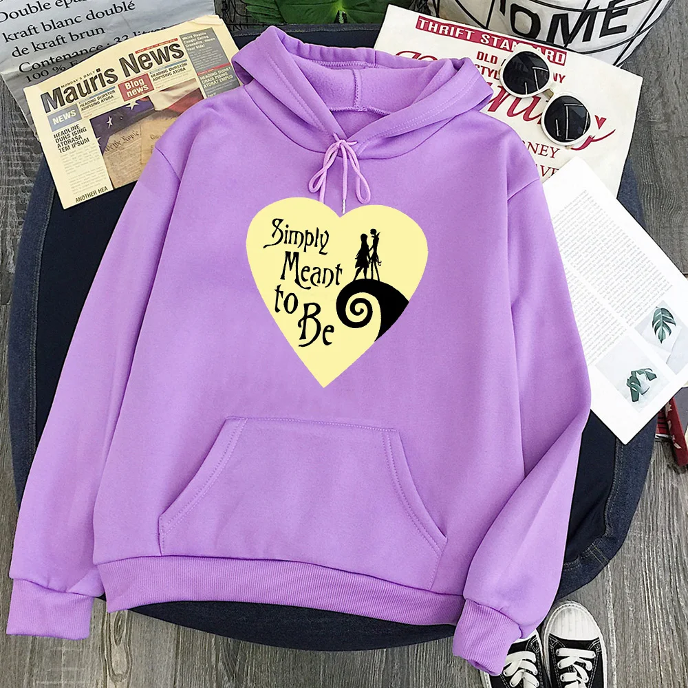 

Simply Meant To Be Hoodies Women Aesthetic Halloween Horror Movie Sweatshirts Women Fashion Winter Korean Tops Vintage