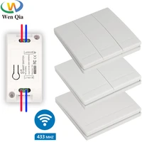 wenqia 433mhz switch universal wireless remote control ac 220v 10amp 1ch rf relay receiver transmitter for ledlightfan lamp