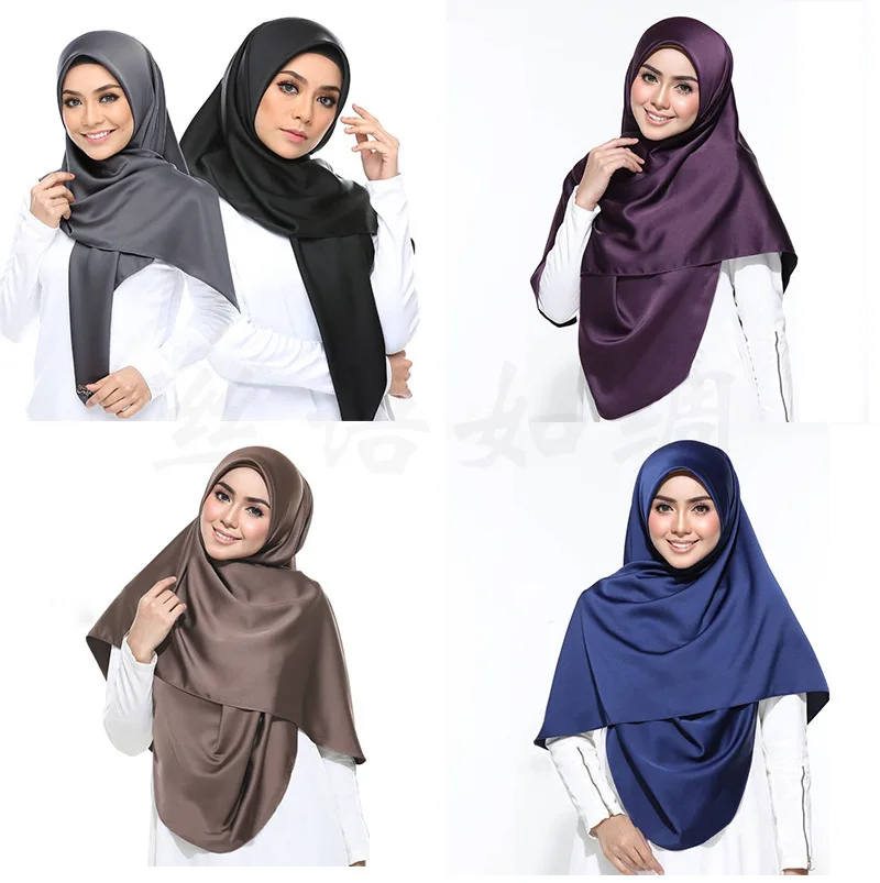 

Matte Silk Long Satin Size Plain Basic Shawls Women Pashmina Dress Hijab Bufand New Fashion