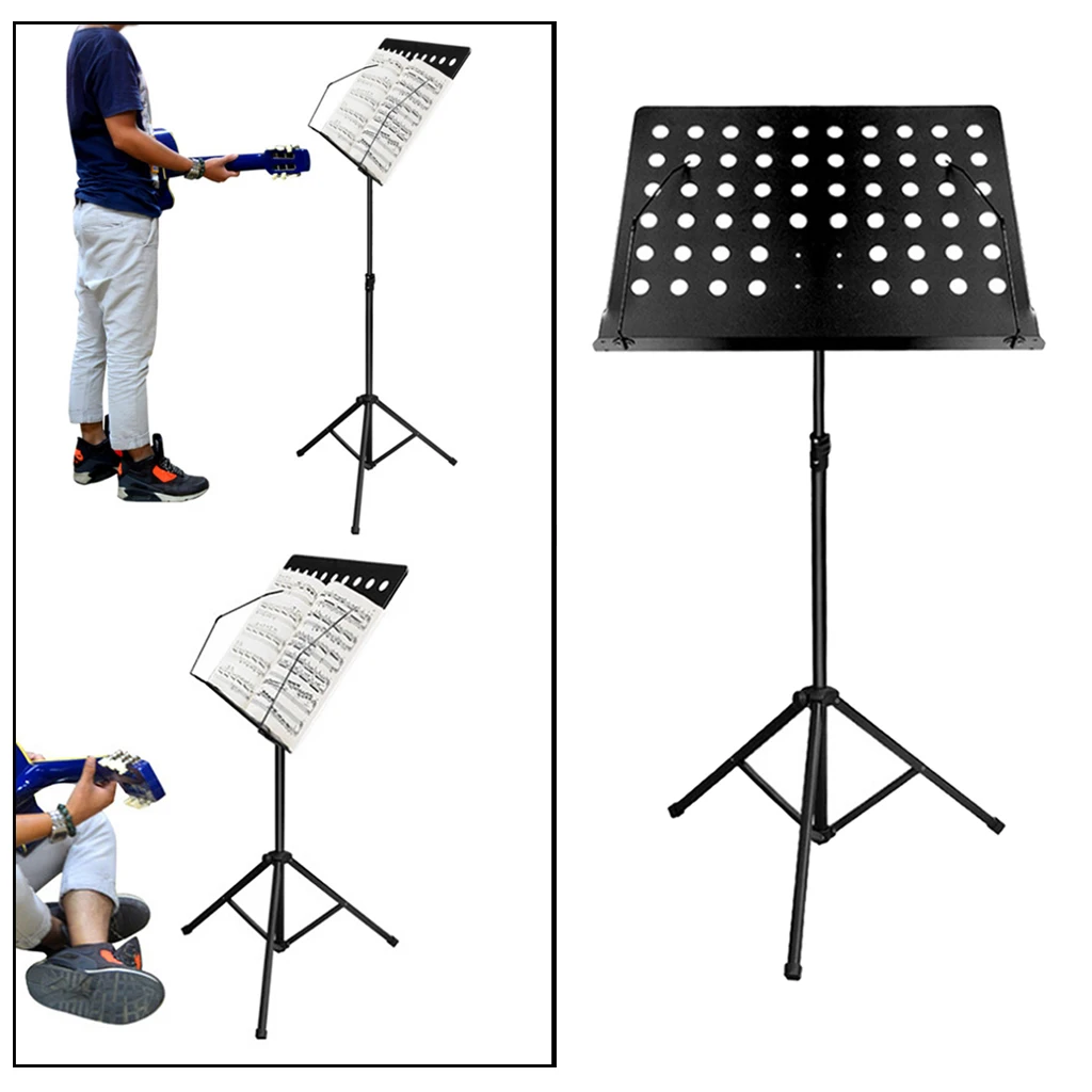 

Heavy Duty Orchestral Conductor Sheet Music Stand Holder w/ Stable Tripod Foldable Instrument Books Stands Tabletop Desktop