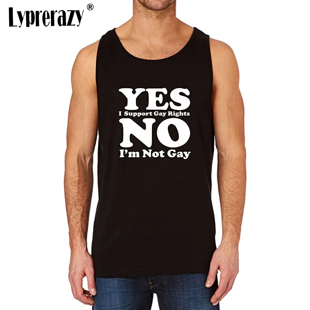 Майка lypre azy Мужская, с надписью «Yes I Support», с забавным принтом, летняя, хлопковая, для тренировок
