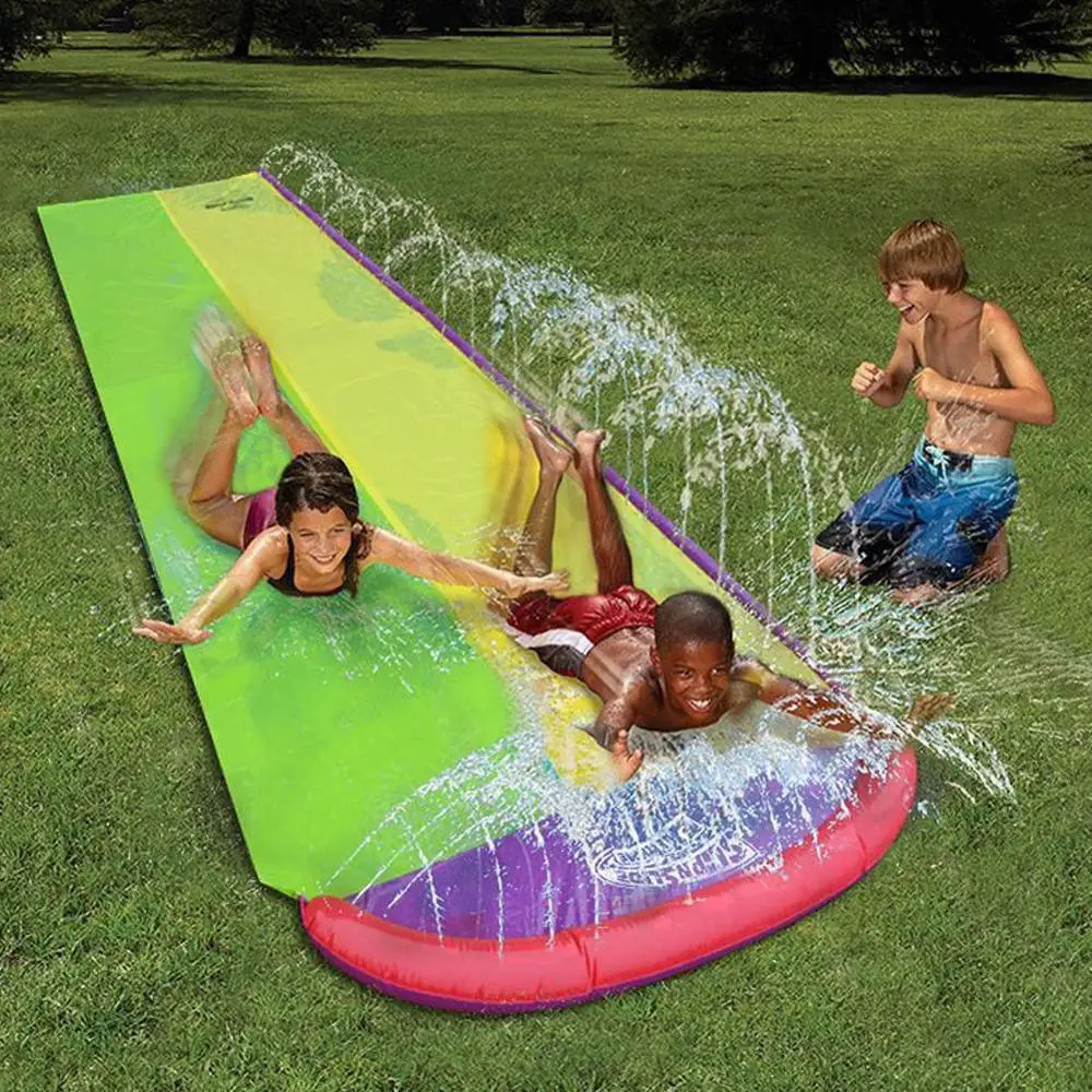 

Outdoor Water Slide Lawn Water Slides for Children Summer Beach Water Spray Double Surfboard Pool Games Kids Waterslide Toys