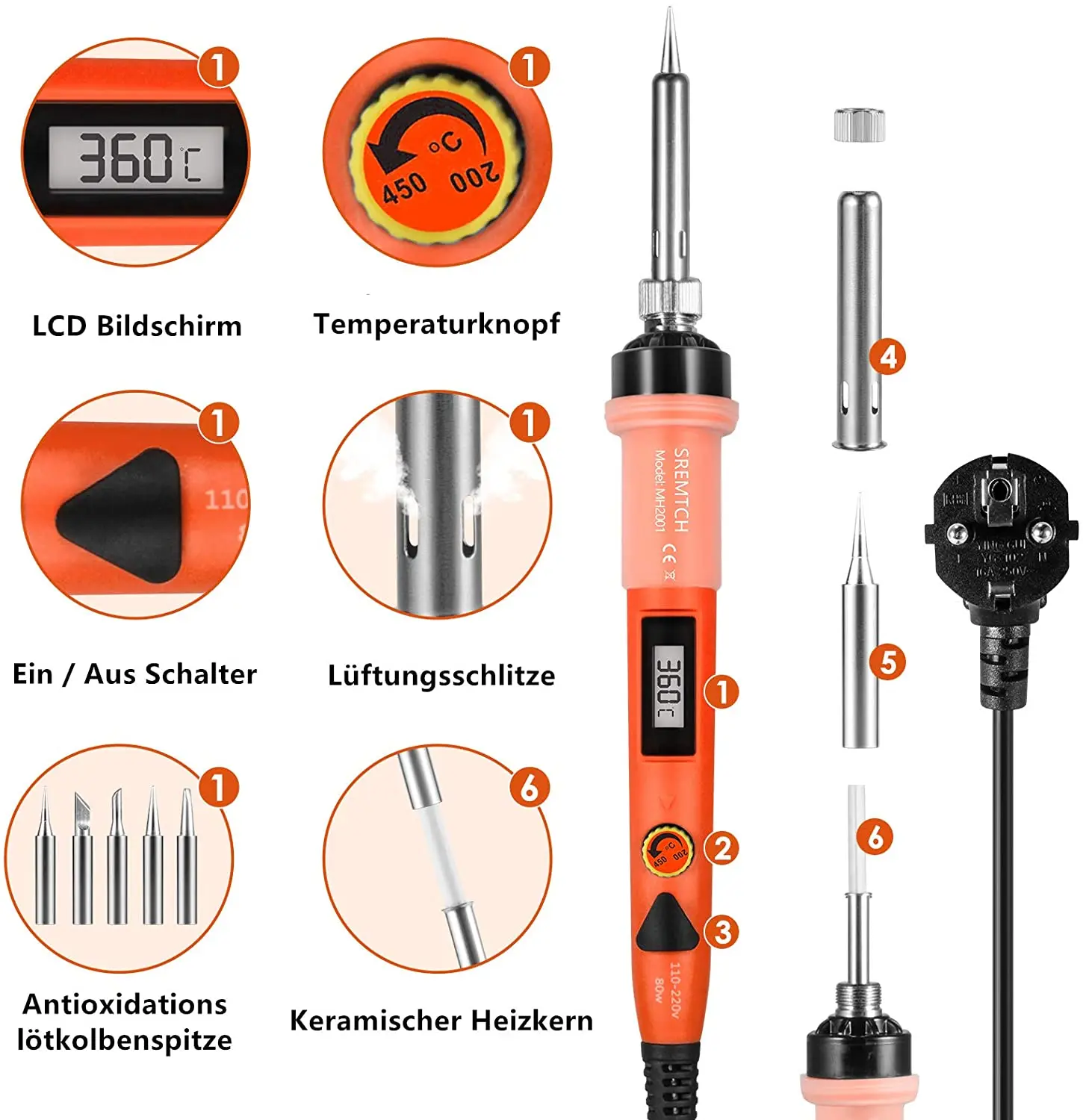

80W 110v/120v Soldering Kit LCD Digital Welding Solder Wire Desoldering Pump Set Welding Pen Set