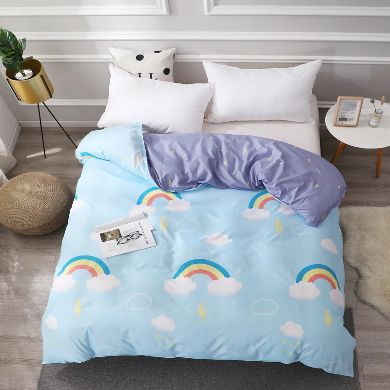 С рисунком из мультфильма Пододеяльник близнец полный Queen Король Один Стёганое