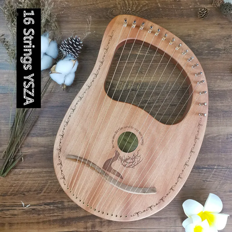 

7/10/16 Stringed Wood Lier Harp Wooden Musical Instrument Mahony Solid Harp Instruments