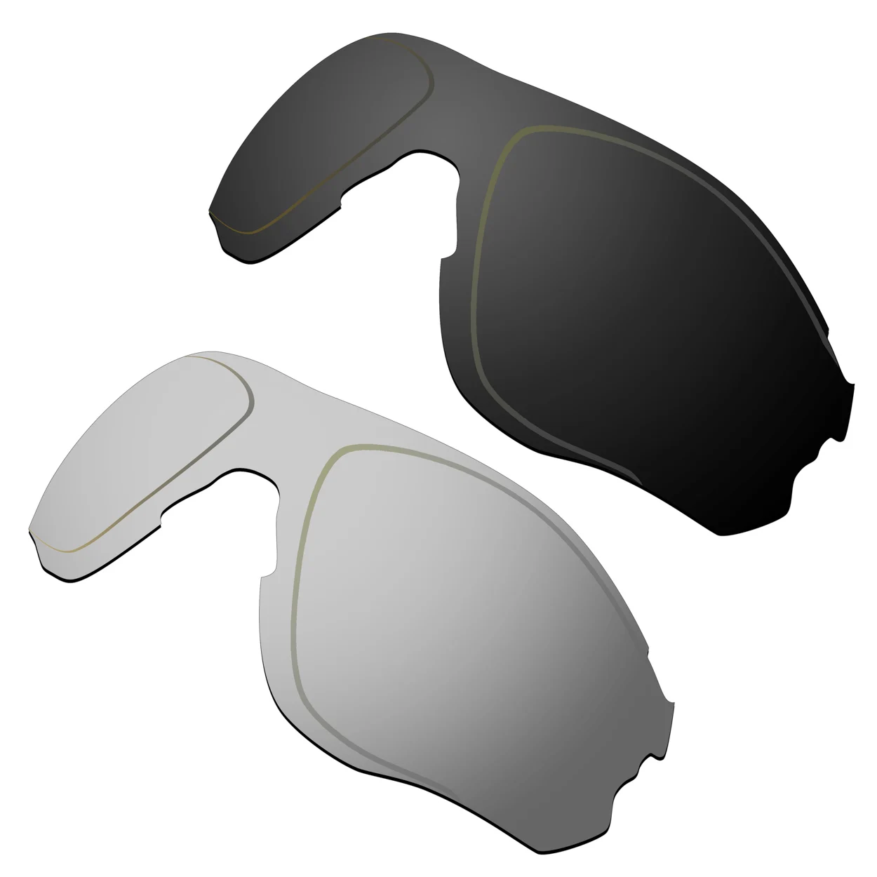 HKUCO Polarized Replacement Lenses For EVZero Path Sunglasses Black/Silver 2 Pairs