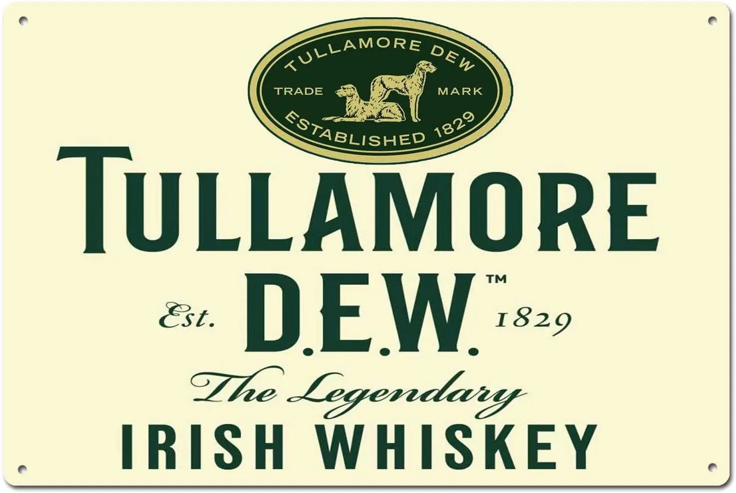 

Tullamore Dew Irish Whiskey Established 1829 Tin Sign Metal Sign Door Plaque TIN Sign 7.8X11.8 INCH