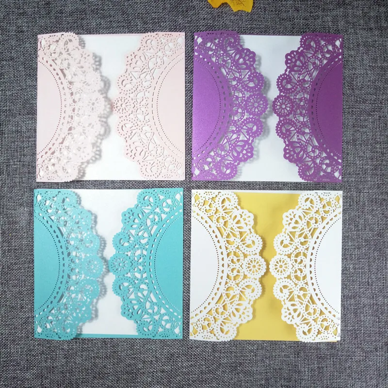 30 шт. элегантная кружевная Свадебная пригласительная открытка с лазерной резкой