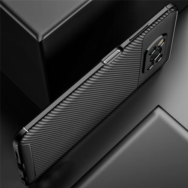 POCO X3 Pro POCO X3 NFC Case 2020 Soft Silicone TPU Case For Xiaomi POCO X3 NFC Carbon Fiber Armor Case Cover poko POCO x3 nfs