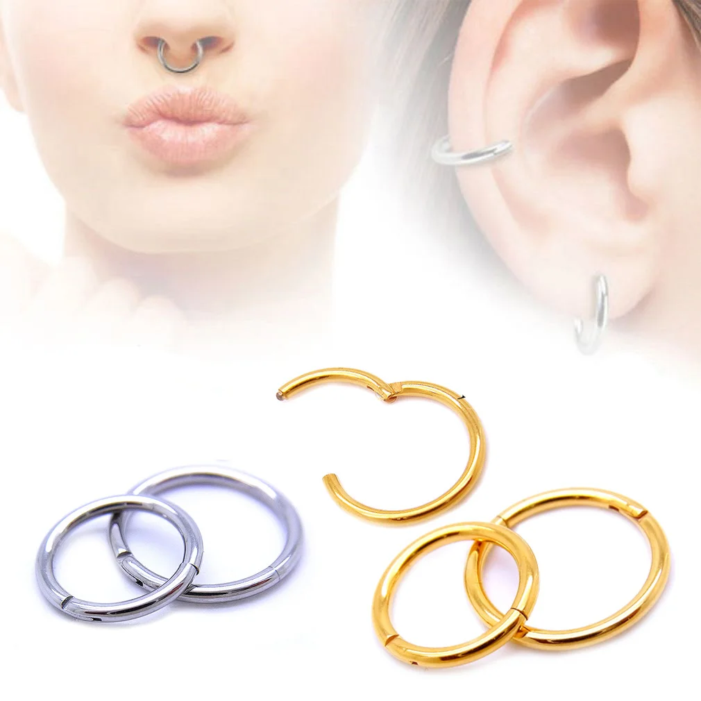 

New Arrival Surgical Steel Small Nose Rings Mixed Color Body Clips Hoop for Women Men Cartilage Piercing Jewelry