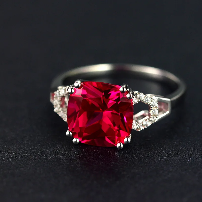 Bague Ringen, новинка, 925 пробы, серебро, натуральный рубин, сапфир, изумруд, драгоценный камень, обручальное кольцо Cocktail, ювелирное изделие, подарок