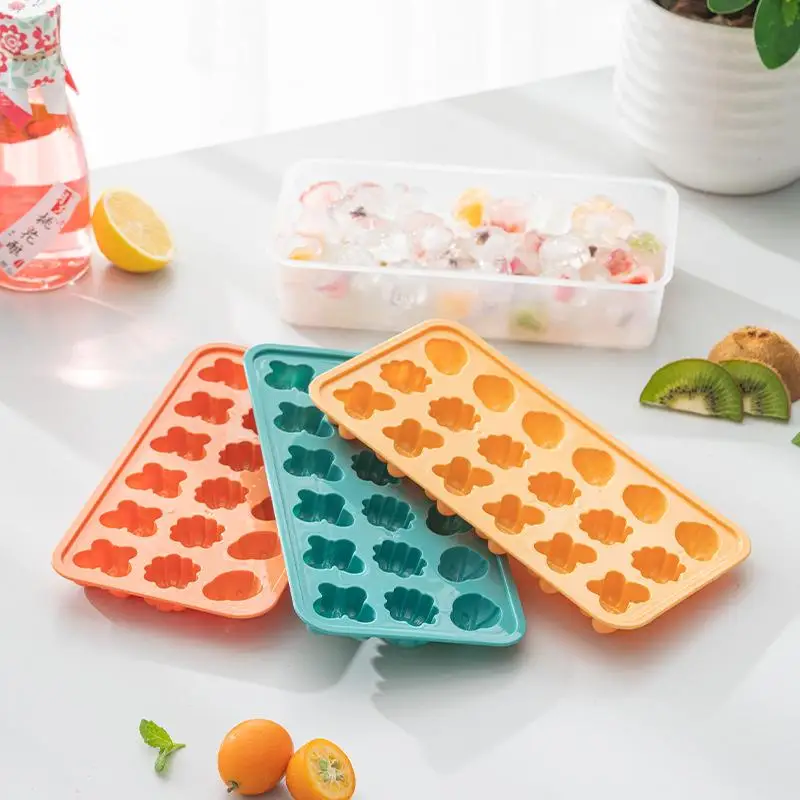

18 Cells Silicone Ice Mould Jelly Maker Plastic Mold Whiskey Cocktail Drink Mold Fruits Ice Cube Kitchen Making Freeze Tools