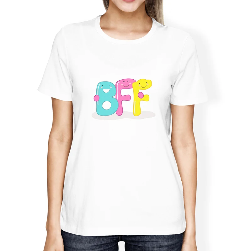 Lus Los 2019 новые летние футболки Лучший Друг рубашка с надписью BFF модная женская