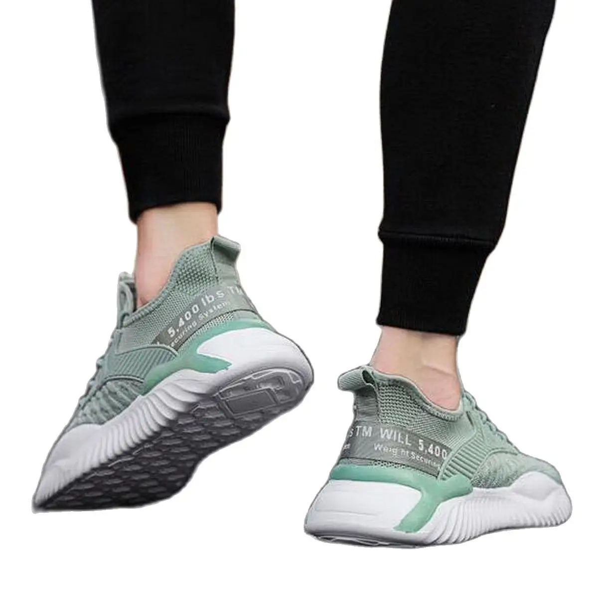 

New Men's Shoes Summer Casual breathable flying shoes high-top black and white sports trend fashion non-slip wear-resistant