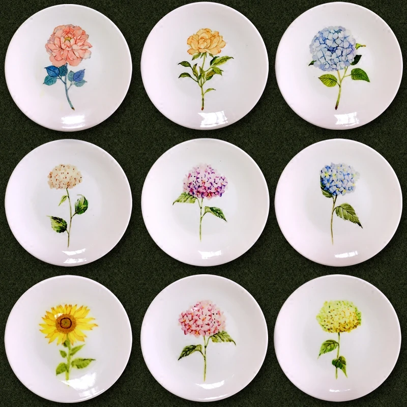 Креативная керамическая декоративная тарелка ручная роспись цветочные ремесла