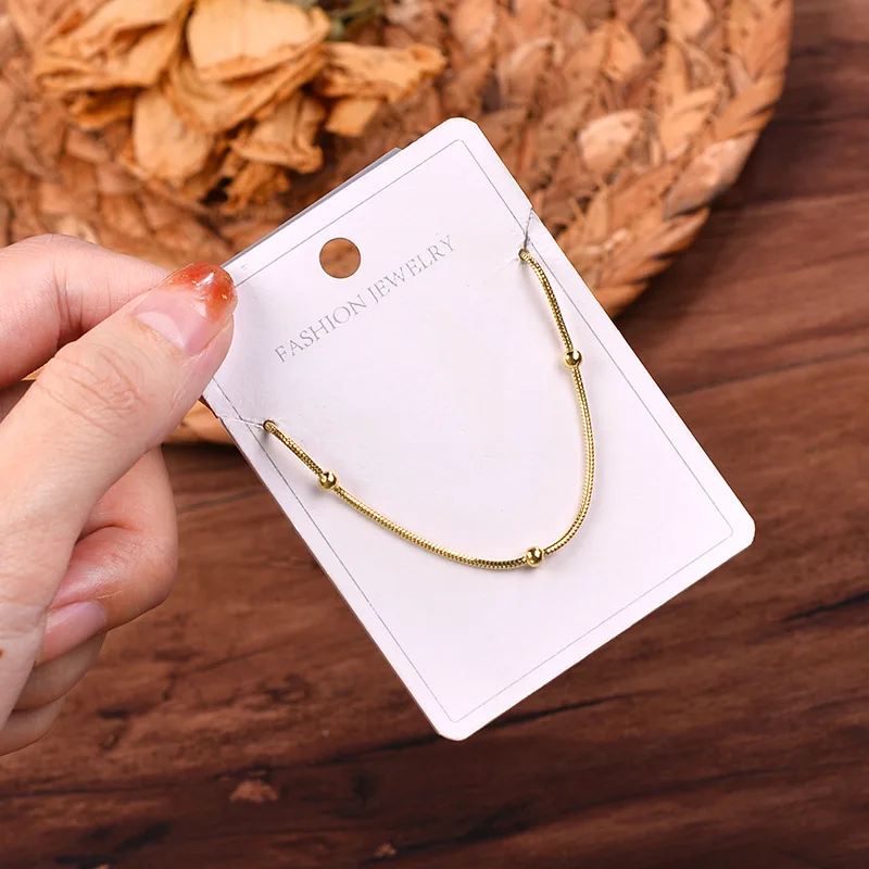 Круглый бисерные ожерелья с круглым шар серебро Цвет розовое Нержавеющая сталь